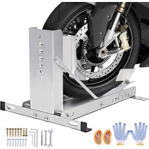 CXRCY Motorcycle Wheel Chock Stand,Anti-Rust Stainless Steel Motorcycle/Trailer Stop,3300LBS Load Capacity