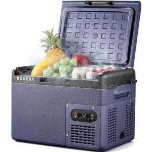 BODEGA 12 volt Car Refrigerator 16QT Portable Low Noise, Fast Cooling with LED Display, Multiple Charging Options, Energy-Efficient for Road Trips & Outdoor Adventures, 16Quart
