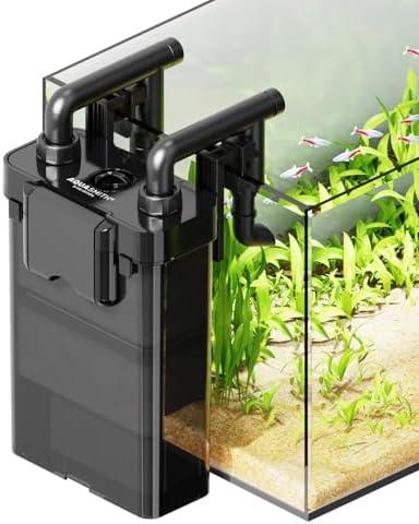 AQUASMITH Hang on Back Aquarium Filter,Ultra-Quiet Small Canister Filter,3-Stage Filtration,Bottom Anti-Dry Burn Motor,Extra-Large Filter Media Basket Suitable