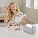 Y-in Hand Tissue Box Cover, Rectangular Facial Tissue Holder with Bottom, Decorative Storage Box for Bathroom Vanity, Toilet Tank, Car, Dressers, Night Stand, Rv, Parlors and Offices - Grey