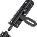 Sliding Door Lock,Door Lock Bolt,2pcs 4''/6''/8''/10''/12'' Set Barrel Right Bolt Lock Door Safety Lock Window Door Bolt Door Latch with Lock(Black,4'')