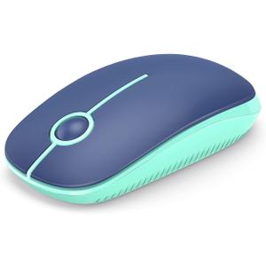 VssoPlor Wireless Mouse, 2.4G Slim Portable Computer Laptop Mouse with Nano Receiver Quiet Silent Optical Mice for Notebook, PC, Laptop, Computer-Blue and Green