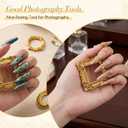 Mini Gold Frames, 1x1 Inch Vintage Resin Picture Frame Antique Photo Frames Oval Rectangle Wall Hanging Display Table Frame for DIY Jewelry Christmas Holiday Party Hotel Decor (2 Colors, 10)