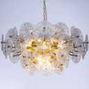 TOCHIC Modern Glass Chandelier for Dining Room, 31.5" Luxury Gold Chandelier 12 Lights Farmhouse Chandeliers for Bedroom, Foyer Hanging Chandelier Light Fixture for Living Room Kitchen Entryway