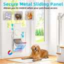 MIAOTONG 3-Flap Steel Large Dog Door for Door with Metal Sliding Lock Panel