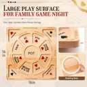 Rotating Solid Beechwood Michigan Rummy Play Mat, 16" x 16", 16 x 16 x 0.8 inches