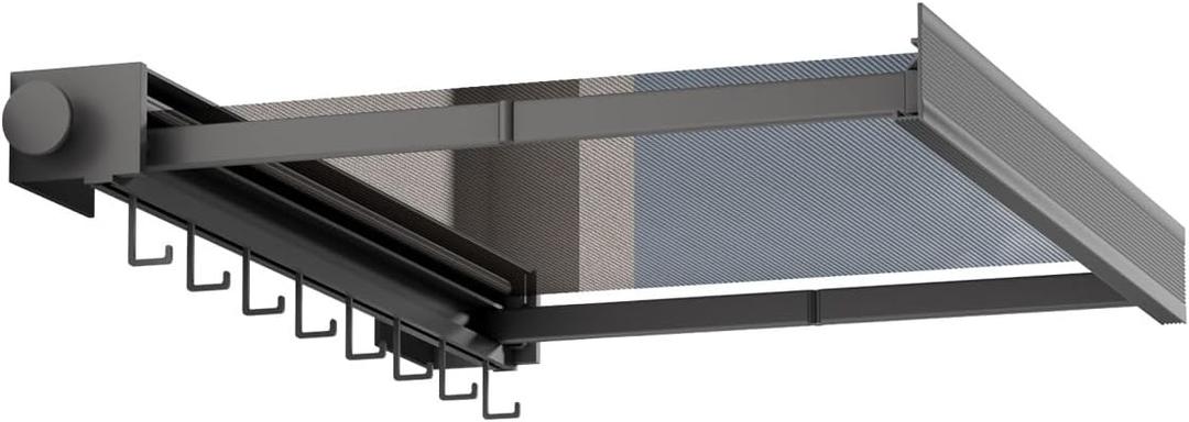 Foldable Wall-Mounted Space-Saving Drying Rack with Mesh Shelf & 6 Adjustable Hooks, Rustproof Aluminum No-Drill Towel Holder for Bathroom,Laundry,Closet Organization (Gray)