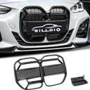 G22 Grille - Black Kidney Single slats Grill Compatible With BMW 4 Series G22/G23 2021-2024 430i M440i ABS Gloss Black Kidney Grill