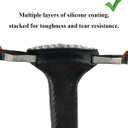 YAMAKATO 5/16" ID Heat Shielded Fire Thermo Armor Fire Sleeve Silicone Coated Fiberglass Heat Protection w/ 3 Clamps for Automotive Hose Lines & Electrical Wiring (Black, 5FT