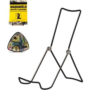 KINGDOM SOLUTIONS MADE IN USA 4-Pack Adjustable Black Metal Easels - Book Stand - Sturdy Plate Stand for Art, Pictures, Books, Frames - Unique on the Market