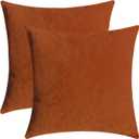 Jeneoo Brave Orange Decorative Couch Throw Pillow Covers Soft Chenille Comfy Square Cushion Cases for Livingroom Bed Sofa Decor (Set of 2, 14 x 14 Inches)