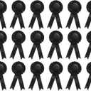 PATIKIL Blank Award Ribbon, 18 Pcs Rosette Ribbon Honorable Prize Recognition Ribbon for DIY, Party, Wedding, Competition, Sport, Black