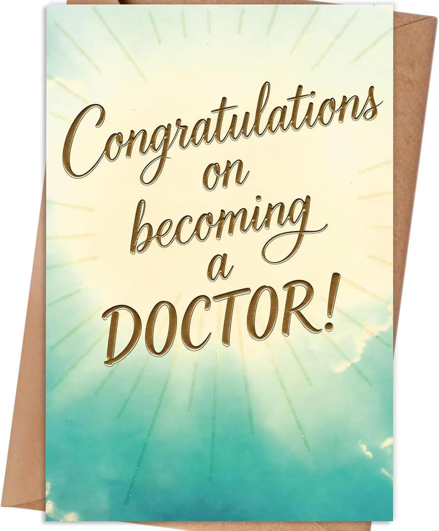 4 x Doctor Graduation Card, 8×5.3 inches