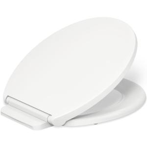 KOHLER K-27332-0 Glissade ReadyLatch Quiet Close Round Toilet Seat, White, Grip-Tight Hardware, Quiet Close Lid Prevents Slamming