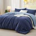 Bedsure California King Comforter Set, Navy Blue Soft Prewashed Bedding for All Seasons, 3 Pieces GentleSoft Bed Set, 1 Lightweight Comforter (104"x96") and 2 Pillowcases (20"x36")