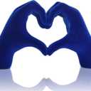 Heart shaped hand carved decorative aesthetics, blue heart shaped bookshelf decor, office coffee table entryway desktop decor, birthday gifts for sisters, moms, teenage girls and valentine's day.