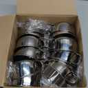 12 Pack Stainless Steel Coffee Cup Set, 6.8 oz Coffee Cups Mugs with Saucer and Spoon Double Wall Espresso Silver Cup with Handle for Cappuccino, Tea, Milk, Ideal Gift for Espresso Tea Lover