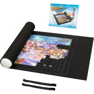 Lavievert 1500 Piece Jigsaw Puzzle Mat Roll Up with Unique Auxiliary Line Design, Portable Puzzle Board for Adults & Kids, Non-Slip Puzzle Keeper Storage Saver for 1500 1000 500 Piece Puzzles