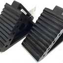 MAXXHAUL 70472 Solid Rubber Heavy Duty Black Wheel Chock 2-Pack, 8" x 4" x 6"