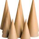 9 Pcs Paper Mache Cones Open Bottom 13.8x5 in, 10x4 in, 5.9x2.75 in, Extra Thick Cardboard Cones for Crafts Paper Cones for Christmas Valentine Gnomes Christmas Tree DIY Projects and Decorations (Set of 9pcs, 3 Sizes, Brown)