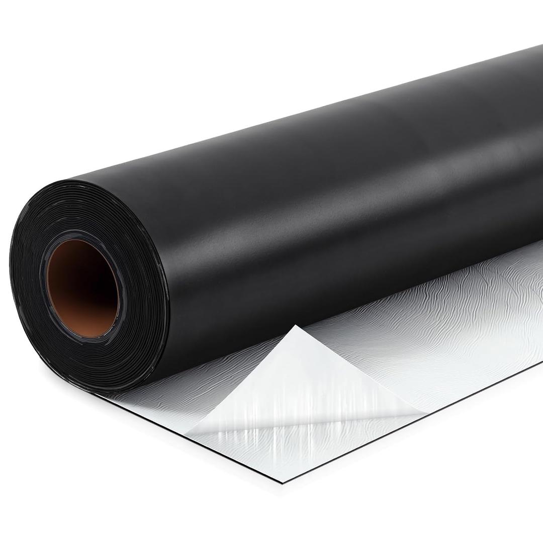 Pushglossy 1 Roll EPDM Rubber Roofing Membrane 50 Mil, 39" x 20 Ft, Black