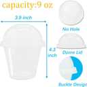 Szsrcywd 50 Pack 9 oz Clear Plastic Cups,Disposable Dessert Cups with No Hole Dome Lids,Crystal PET Party Cup for Parfait,Salad,Ice Cream,Cold Drink,Cupcake