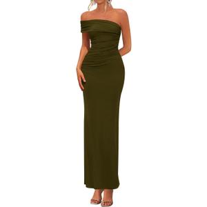 PRETTYGARDEN Women's Semi Formal One Off Shoulder Dresses (Green, M)