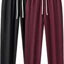 AIMPACT Mens Pajama Bottoms Cotton Soft Sleep Pants with Pockets Straight-leg Loungewear Pj Pants (XL)