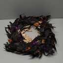 20 Inch Halloween Wreath with Olive, Maple Leaf, Pumpkin & Spider - Indoor/Outdoor Decoration for Fall & Autumn