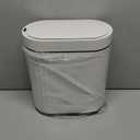 ELPHECO Bathroom Trash Can with Lid 2 Gallon Small Sensor Garbage Can, 9 Liter Slim Smart Trash Bin, Waterproof Automatic Wastebasket, Narrow Plastic Garbage Bin for Bathroom, Black and White