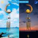 Moon Wind Chimes Solar Outdoor, Mother's Day Wind Chime Gift for Mom, Women, Grandma, Garden Courty ard Lawn Decor, Thanksgiving Gifts, Moon Gifts, Wind Chimes for Outside