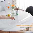 42 Inch Round Clear Table Cover Protector Round Glass Desktop Vinyl End PVC Plastic Vinyl Tablecloth Circle for Kitchen Dining Room Wood Furniture Circular Wipeable 1.5mm Thick