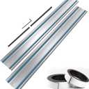 110" Track Saw Guide Rail Joining Set for Makita or Festool Includes 2x55 Extruded Rails, Connectors and Anti Slip Rubber Strips