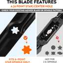 942-04053C 50 inch 6-Star Blades for Cub Cadet Troy Bilt MTD RZT 50 LT1050 LGT1050 LTX1050 LTX1050KW 50" Deck Zero-Turn Mower Lawn Tractor 942-04053A 742-04053A 742-04053C (High-Lift) 3-Pack, Black