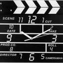 Zaoniy Large Retro Cinema Movie Slate Analog Wall Clock Clapper Film Modern Home, Theater Movie Reels Popcorn Wall Decor Home Decorations,Gift for Movie Lover, Friends and Family