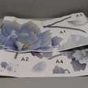 Blue Flower Wall Decals Stickers,Peel and Stick Flower Wall Sticker DIY Floral Wall Art for Bedroom Living Room Classroom Office (2 Blue Peony Flowers)