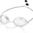 Swim Goggles for Adult Men Women Youth, Bungee Strap Swimming Goggles No Hair Pulling Mirrored/Clear Lens Goggles