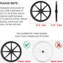 CALPALMY 2 Sets of Universal 24" x 1" Flat-Free Polyurethane Rear Wheel Replacement Tires for Manual Wheelchairs Durable and Reliable Wheelchair Tire Replacement
