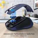 HOTWEEMS Wireless Mouse, D-09 Computer Mouse USB Cordless Mice for Laptop, Ergo Grips, Lightspeed 5-Level 2400 DPI, 16 Months Battery, Portable for PC Mac Chromebook (Sapphire Blue, 1 Pack)