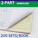 Professional Money and Rent Receipt Book Two Part Carbonless Copy Spiral Bound(5 Packs)