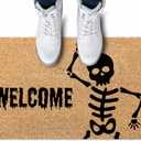 My Sign Center Halloween Coir Doormat, Welcome Mat Outdoor, Farmhouse Decor, Skeleton Front Door Rug Heavy Duty Slip Resistant Backing, 24x36 Inches, Coir Material, Picture May Vary