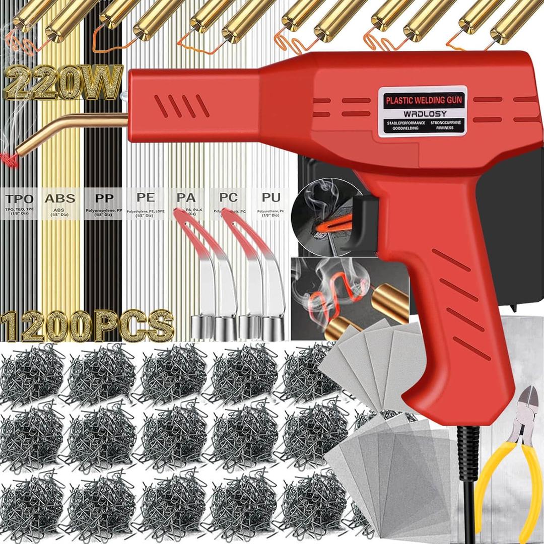 220W Plastic Welder, Multipurpose Fit, Plastic Welding Kit, Quick Plastic Repair Welder Kit, More Comfortable Portable, An Ideal DIY Tool