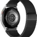 Milanese Loop Metal Strap for Garmin Venu 3 4 2/Forerunner 965 955 265 255 Watch Band,22mm Quick Release Magnetic Mesh Band for Samsung Galaxy Watch 3 45mm/Watch 46mm/Gear S3 Frontier/Classic (Black)