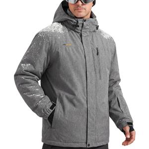 FREE SOLDIER Men's Waterproof Ski Snow Jacket Fleece Lined Warm Winter Rain Jacket with Hood Fully Taped Seams (3X-Large, Heather Gray)