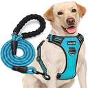 No Pull Dog Harness Adjustable Reflective Oxford Easy Control Medium Large Dog Harness with A Free Heavy Duty 5ft Dog Leash