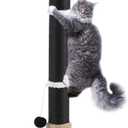 Scratching Posts for Indoor Cats Adults,45'' Tall Halloween Gothic Scratching Post with 3.5Inch Diameter Sisal Rope,Black Cat Scratcher with Interactive Ball Toys Self Groomer Brush for Large Cats