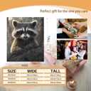 Cute Raccoon Flannel Blanket - Soft, Warm & Lightweight for Home, Travel & Decor -Color102, 60''x80''