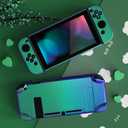 eXtremeRate PlayVital Cover for Nintendo Switch, Protective Case Protector for Switch, Shock-Absorbent Anti-Scratch Dockable Durable Hard Shell, Chameleon Green Purple (NOT for Switch 2)