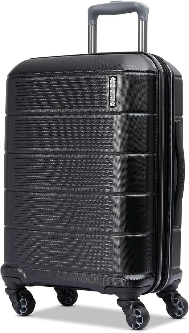 American Tourister Stratum 2.0 Expandable Hardside Luggage with Spinner Wheels, Jet Black, Carry-on