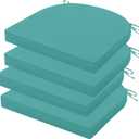 Outdoor Chair Cushions Set of 4, 17 x 16 Inch Patio Chair Cushions for Outdoor Furniture, Water Resistant Outdoor Patio Chair Cushions with Non-Slip Ties(Teal)